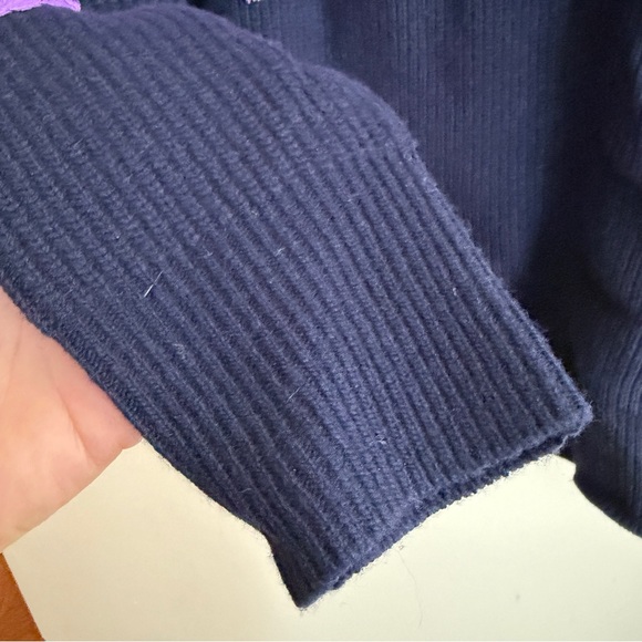SANDRO Paris Navy & Purple Lace Sweater - Picture 4 of 14